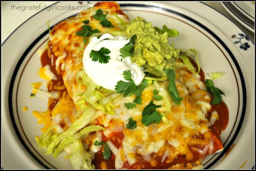 Shredded Pork Smothered Burritos | The Grateful Girl Cooks!