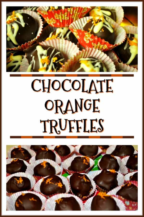 Chocolate Orange Truffles are delicious treats to enjoy during the holidays! Creamy orange flavored chocolate centers, and covered in chocolate. YUM!
