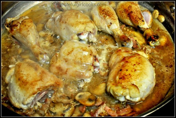 Coq au Vin (chicken with wine) / The Grateful Girl Cooks!