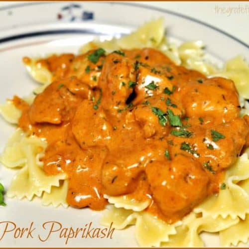 Pork Paprikash (with egg noodles) / The Grateful Girl Cooks!