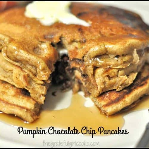 Pumpkin Chocolate Chip Pancakes / The Grateful Girl Cooks!