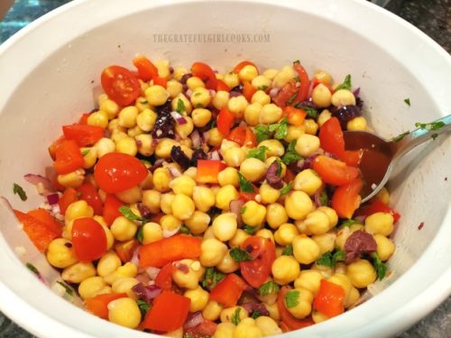 Greek Garbanzo Salad Easy And Light The Grateful Girl Cooks 4257