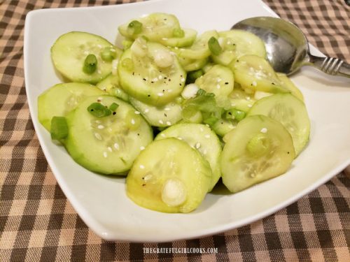 Asian Cucumber Salad (easy /marinated) / The Grateful Girl Cooks!