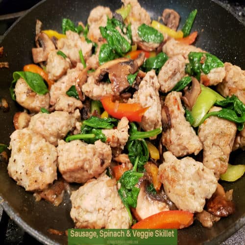 Sausage, Spinach & Veggie Skillet - The Grateful Girl Cooks!