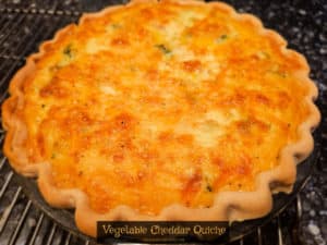 Vegetable Cheddar Quiche - The Grateful Girl Cooks!