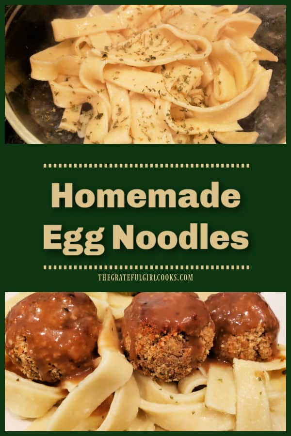 It's easy to make a small batch of homemade egg noodles (3 ingredients) for a side dish (hot, buttered) or to add to homemade soup.