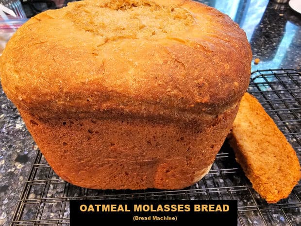 Pull out your bread machine and make a delicious loaf of Oatmeal Molasses Bread! It's easy to make this flavorful, 1½ lb. loaf of bread!