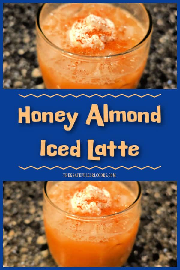 Craving a Honey Almond Iced Latte? No problem! Make 2 servings to refrigerate and enjoy whenever you want one! Recipe is easy and delicious! 