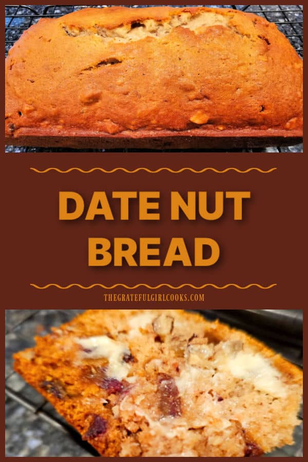 Make a loaf of Date Nut Bread (using pecans or walnuts) to enjoy for breakfast or a snack! It's easy to make, and tastes delicious!