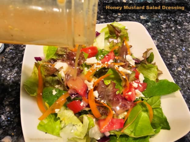 Make delicious Honey Mustard Salad Dressing (½ cup total) in under 5 minutes! Drizzle this simple dressing on a favorite mixed green salad.