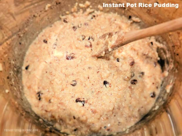 Instant Pot Rice Pudding is an easy dessert to make! This classic recipe yields 8 yummy servings, with raisins, cinnamon and nutmeg! 