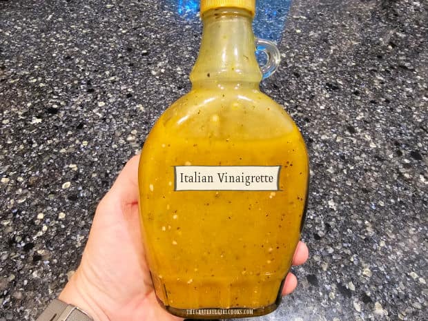 It only takes a couple minutes to make Italian Vinaigrette from scratch! Drizzle this delicious salad dressing on your favorite green salad!