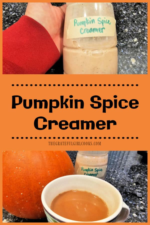 Make a batch of homemade Pumpkin Spice Creamer for your coffee! This recipe will yield 2 cups of delicious, Fall-inspired coffee creamer!