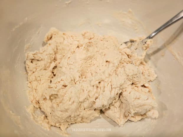 This dough will be shaggy in texture once mixed.