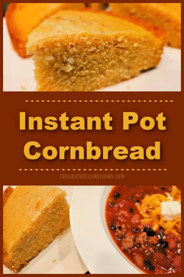 Have you tried Instant Pot Cornbread? It's super easy, and yields 8 delicious slices of cornbread to serve with a favorite soup or meal.