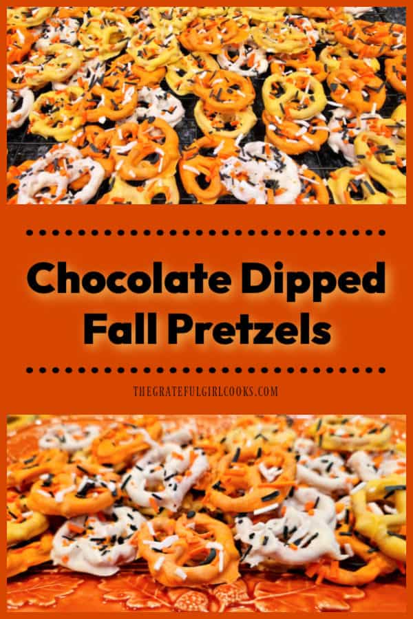 Make a batch of Chocolate Dipped Fall Pretzels! Fall colors are highlighted in this simple, sweet snack for kids of all ages!