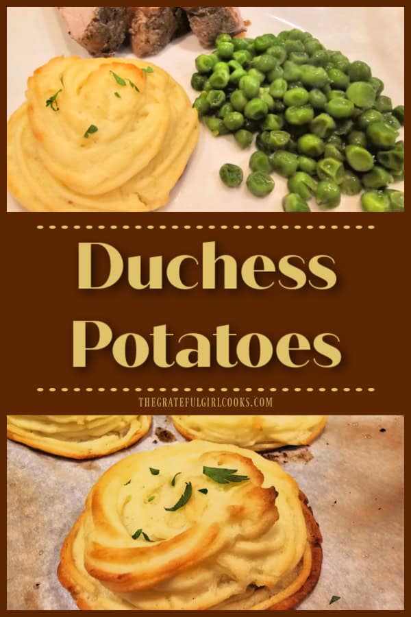 Make meals special by adding Duchess Potatoes! Buttery mashed potatoes are piped in decorative swirls and baked in this classic French dish.