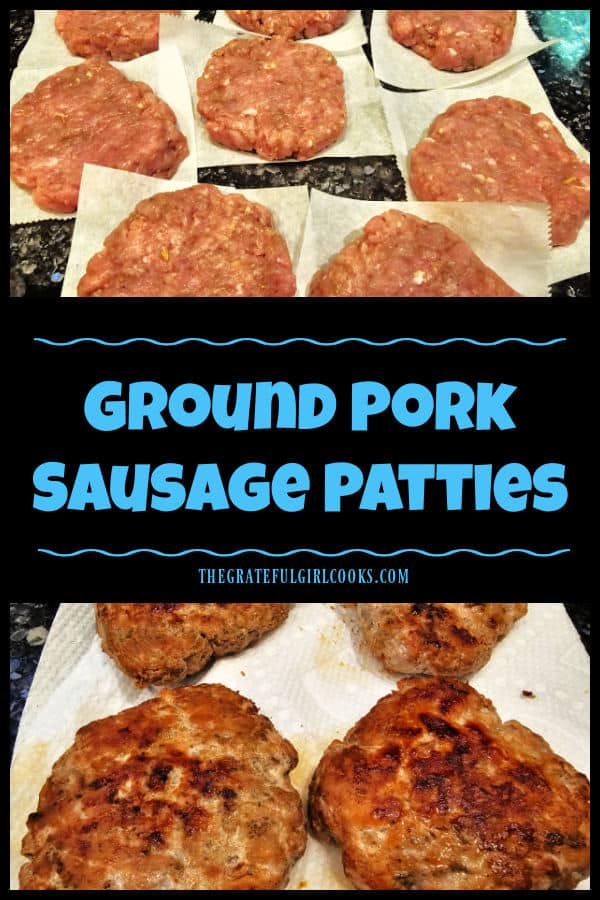 Make homemade ground pork sausage patties to serve with pancakes, eggs, or other favorite breakfast dishes. Recipe makes 8 sausage patties.