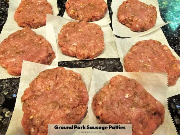 Make homemade ground pork sausage patties to serve with pancakes, eggs, or other favorite breakfast dishes. Recipe makes 8 sausage patties.