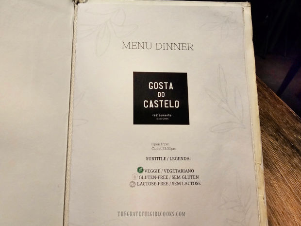 Menu cover from the Lisbon restaurant where I enjoyed overnight oats.